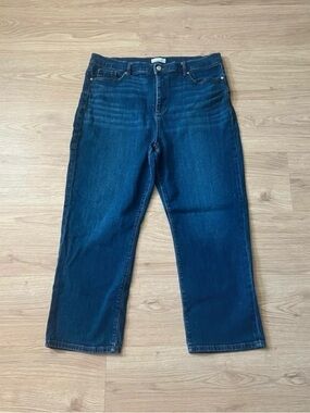 LOFT Blue High Rise Straight Crop Jeans